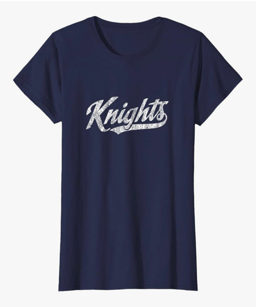 Navy blue tee with vintage knights