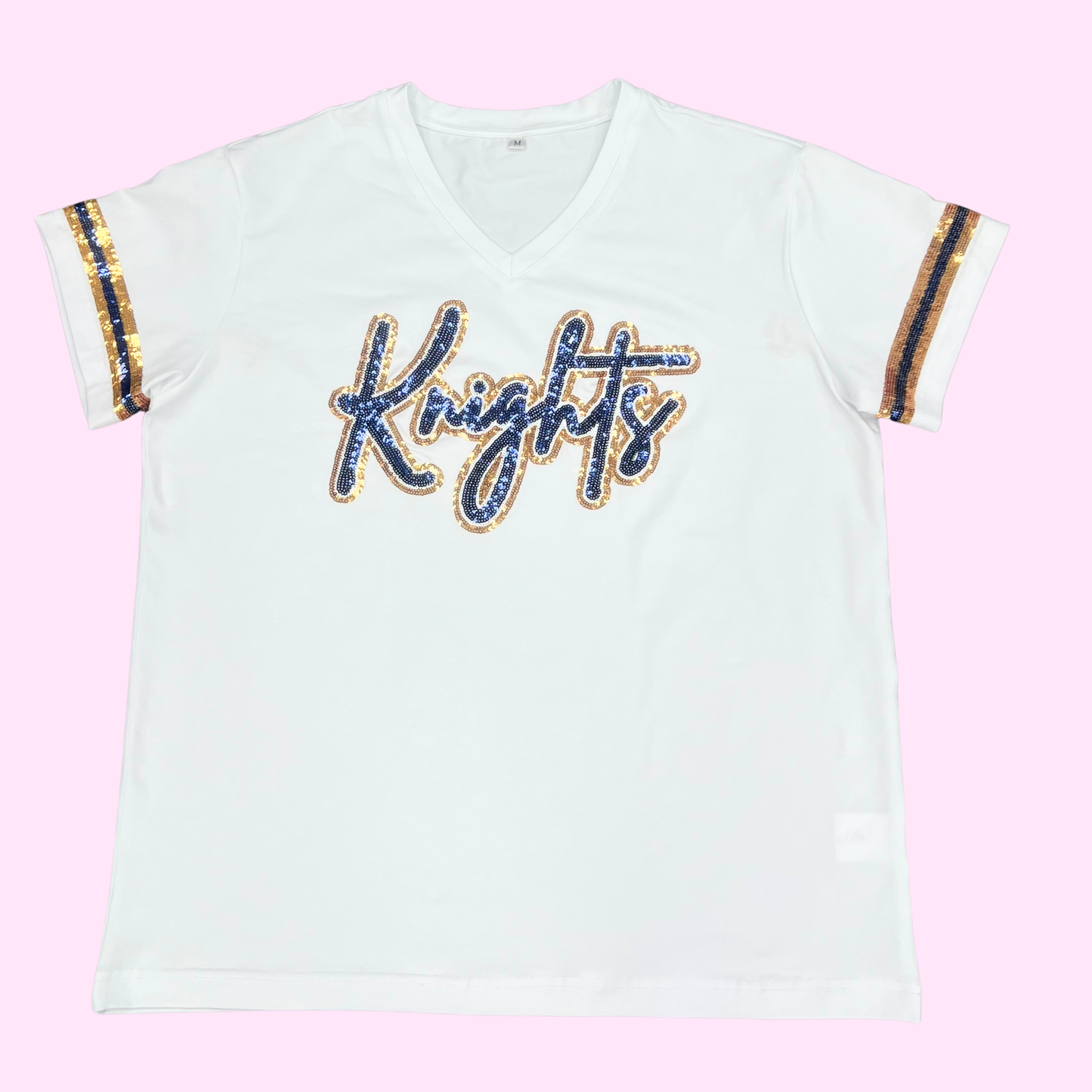 Bombs White Knights Sequin Ladies Tee
