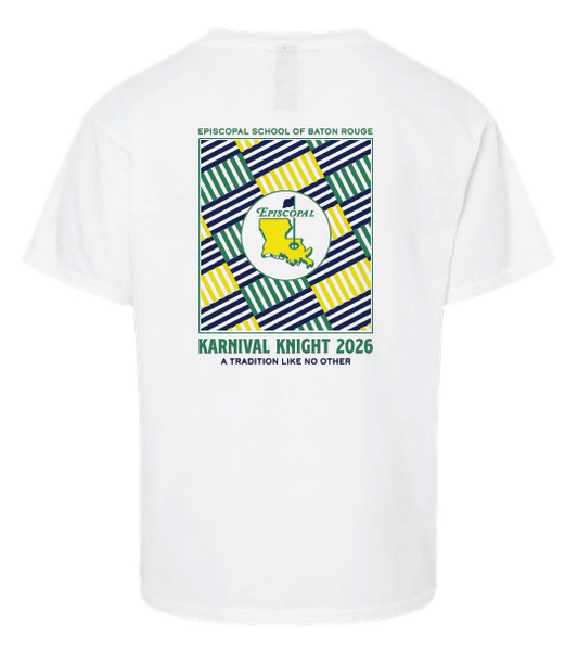 2026 Karnival Knight Tshirt - White w/ Navy